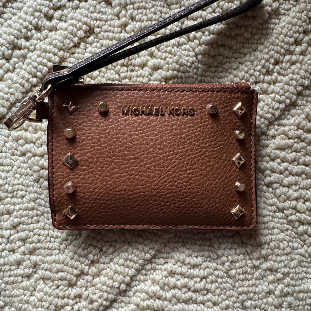 Michael Kors Brown Studded Wristlet